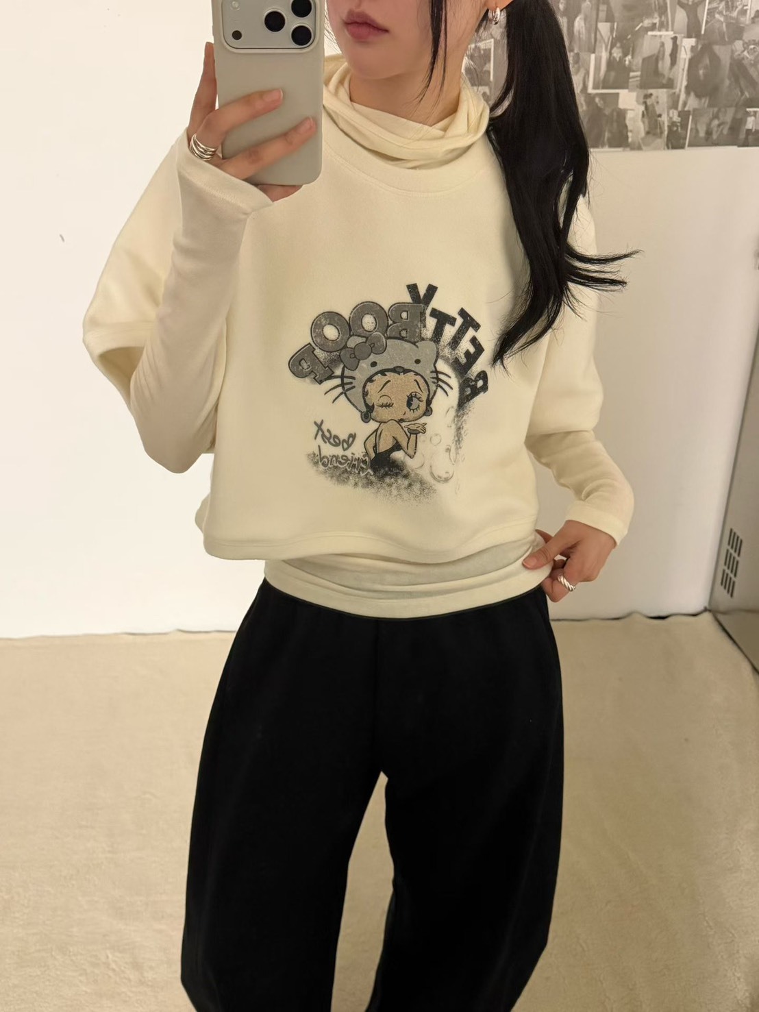 短袖刷毛貝蒂上衣