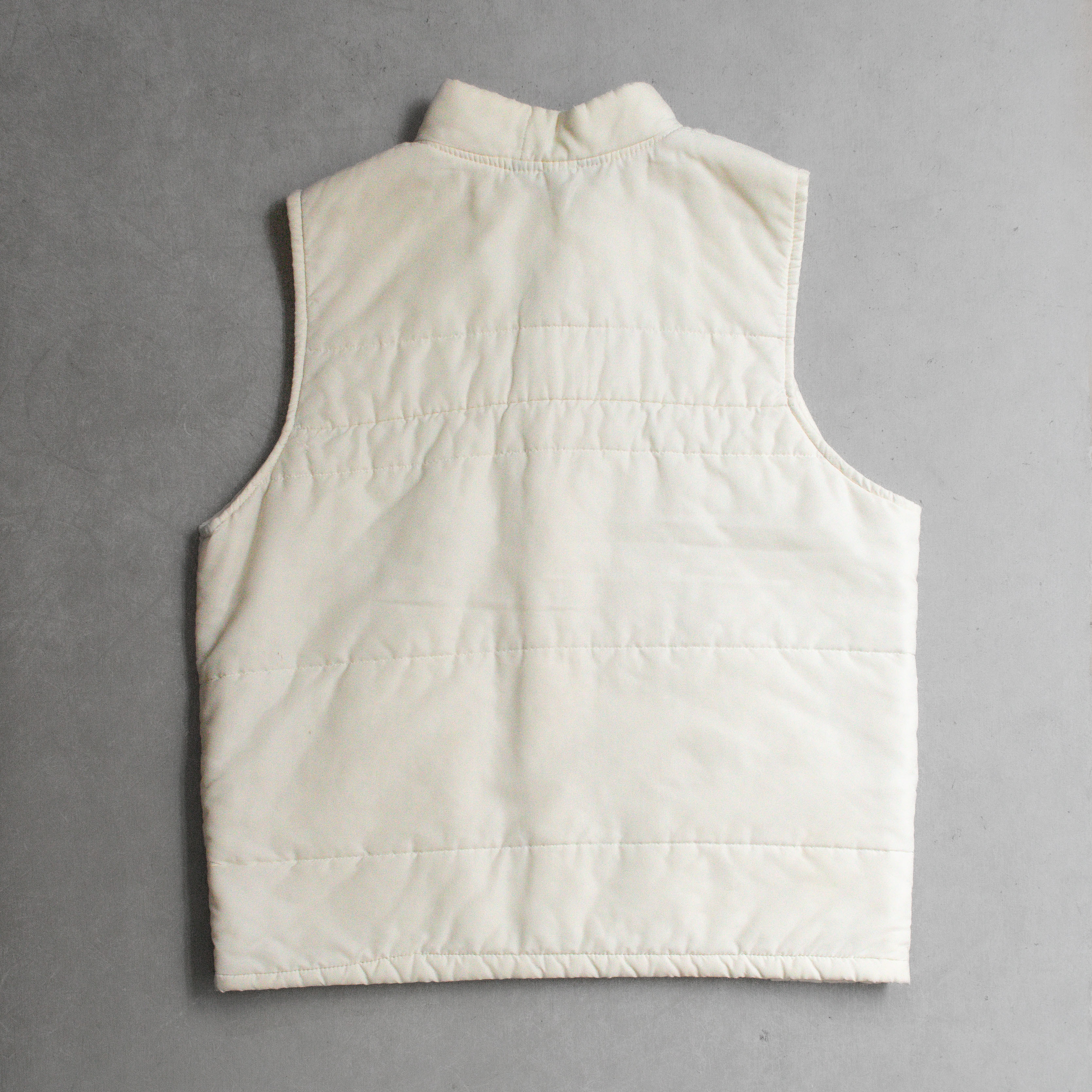 VINTAGE PUFFER VEST 美國 白色 絎縫 素面 鋪棉 背心