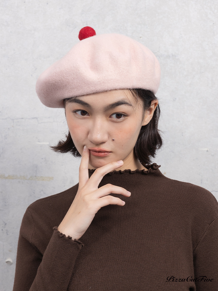 [兩件999]羊毛呢毛球貝蕾帽 PizzaCutFive PCF253630012