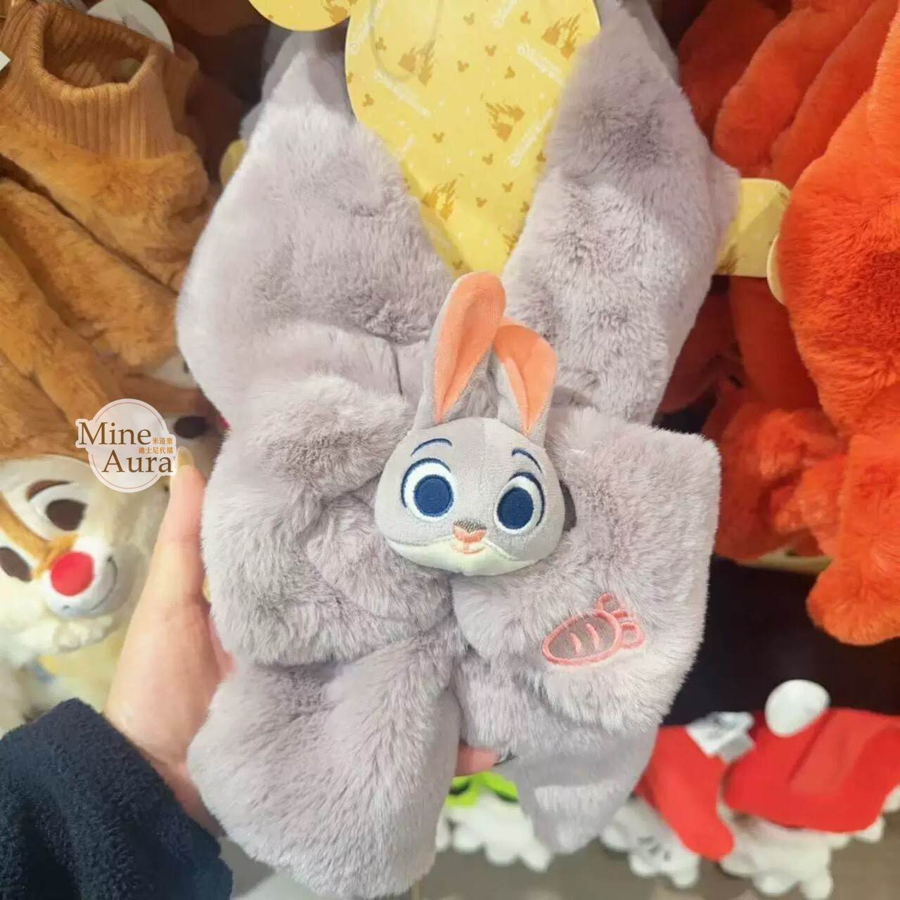 哈茱蒂 Judy 兔 絨毛大頭 蝴蝶結 造型圍巾 圍脖 動物方城市 Zootopia -上海迪士尼樂園