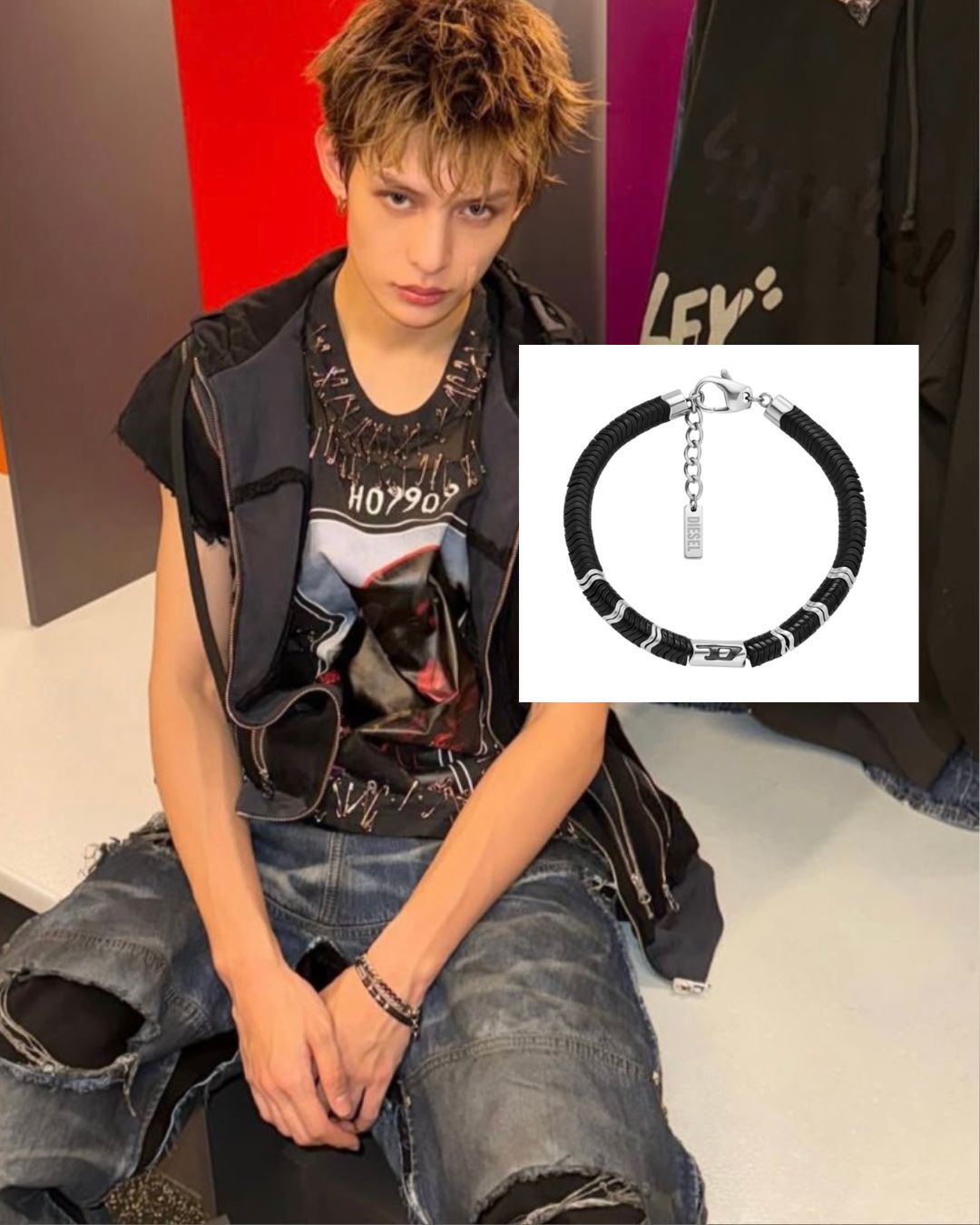 <趙雨凡同款> Diesel 赤鐵礦串珠手鍊