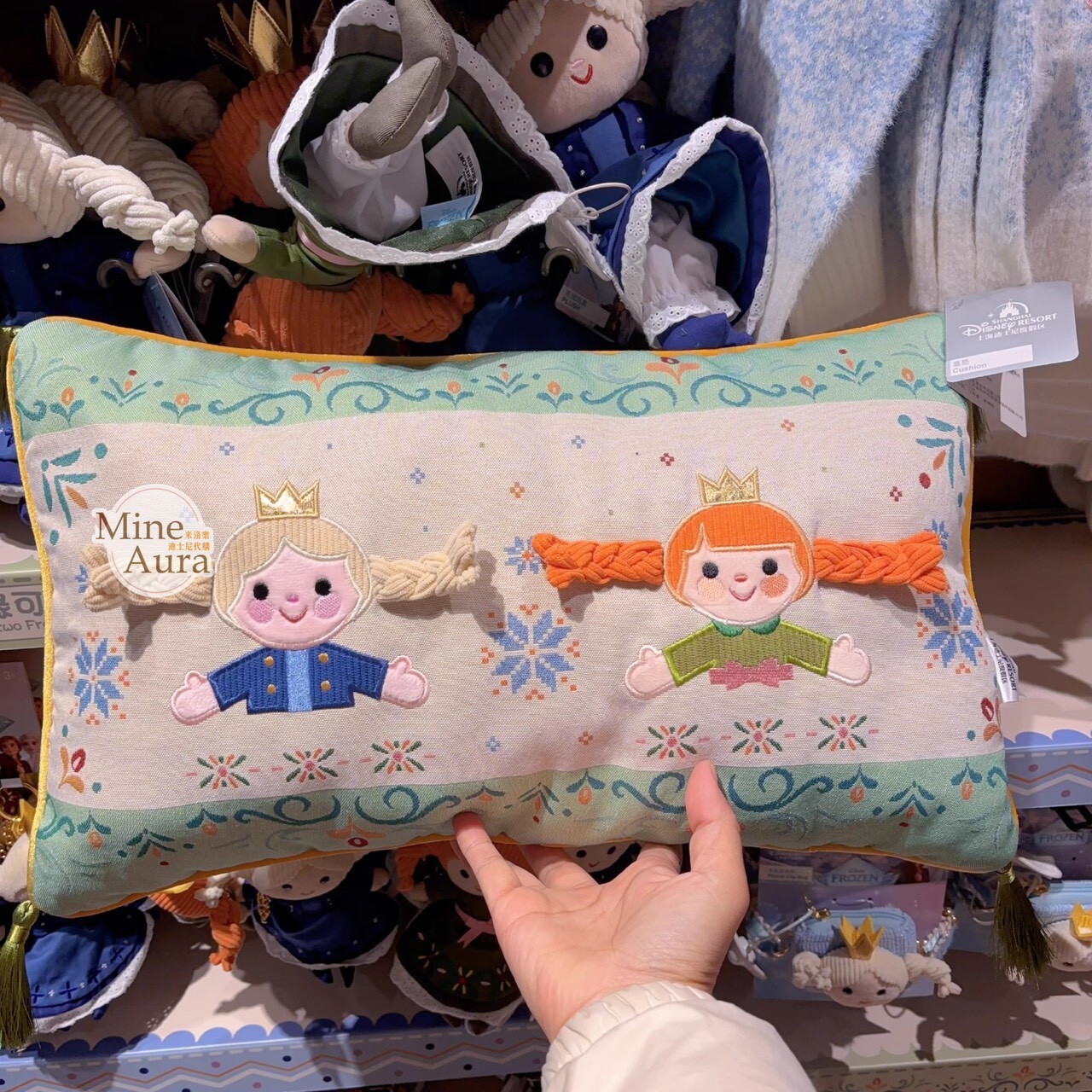 冰雪奇緣 Frozen 可愛系列 艾莎 Elsa 安娜Anna 圖案 造型 抱枕 靠墊 枕頭 -上海迪士尼樂園
