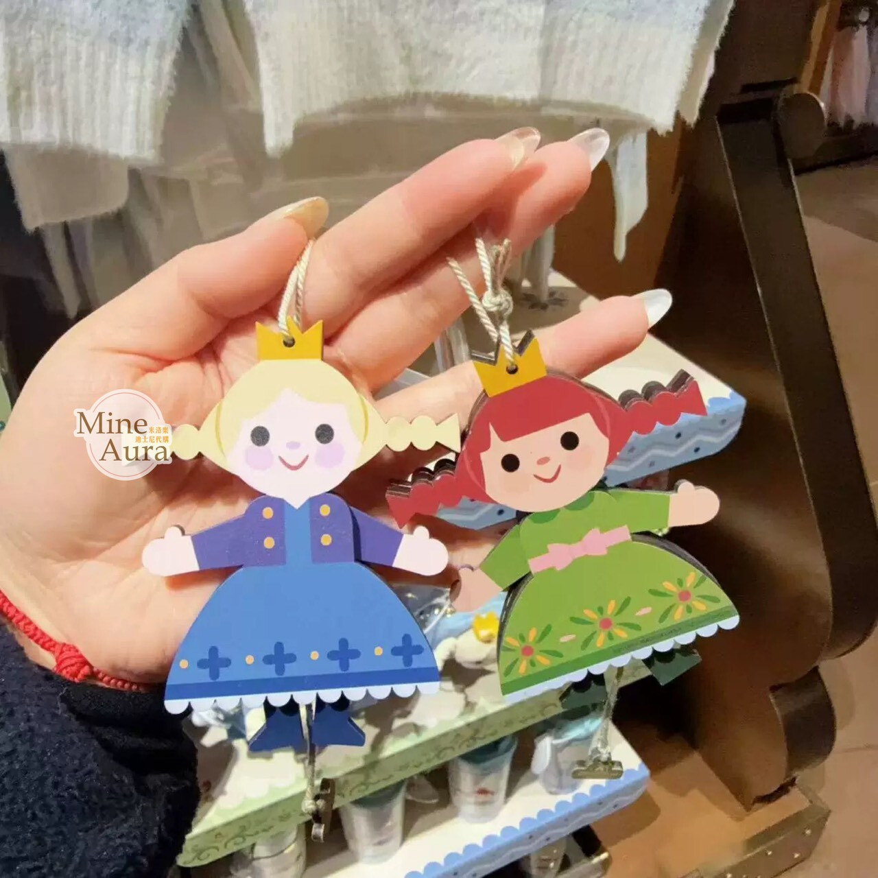 冰雪奇緣 Frozen 可愛系列 艾莎 Elsa 安娜Anna 雙面設計 圖案 掛飾 擺飾品 -上海迪士尼樂園