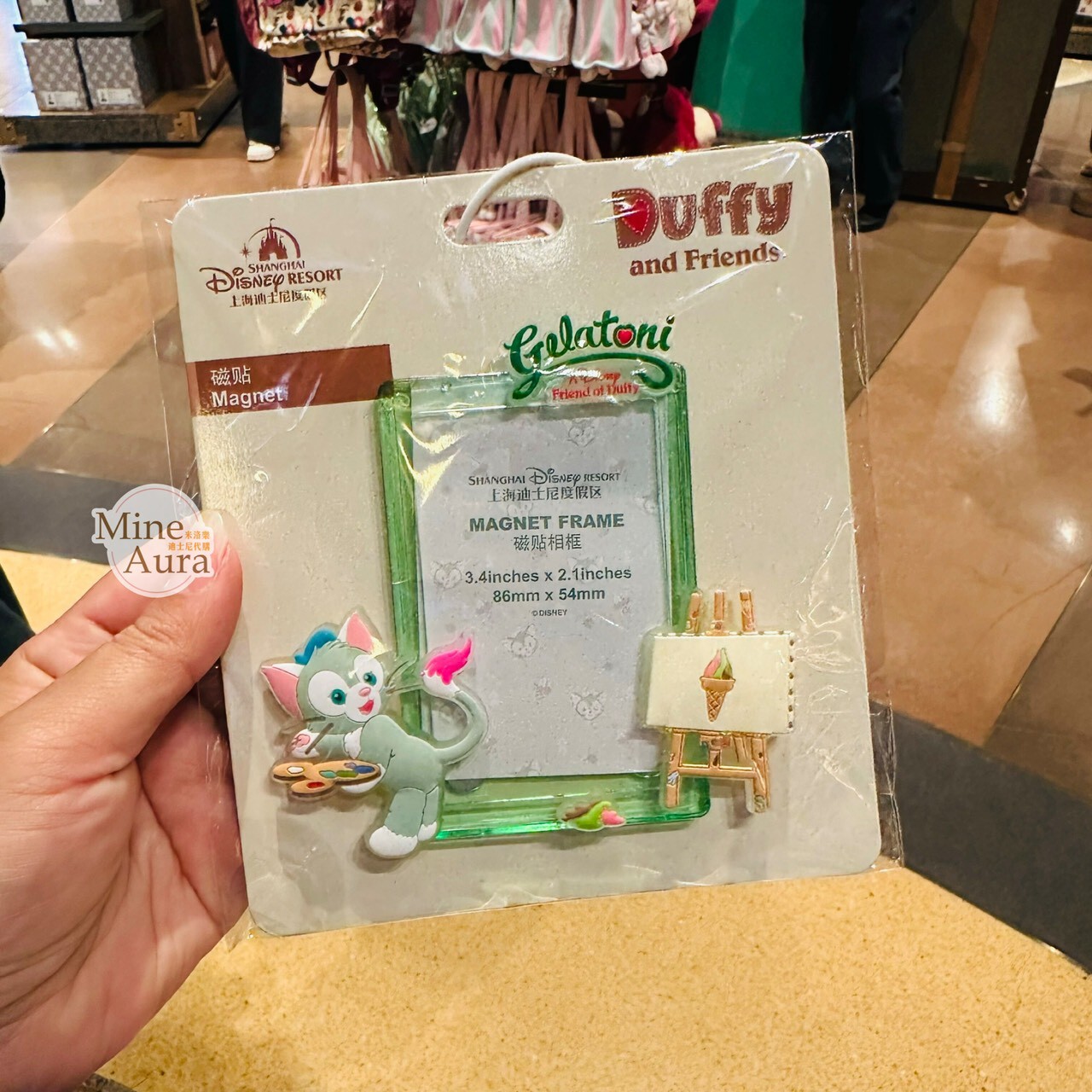 傑拉托尼 畫家貓 Gelatoni 畫布 站姿 造型 磁鐵 相框 -上海迪士尼樂園