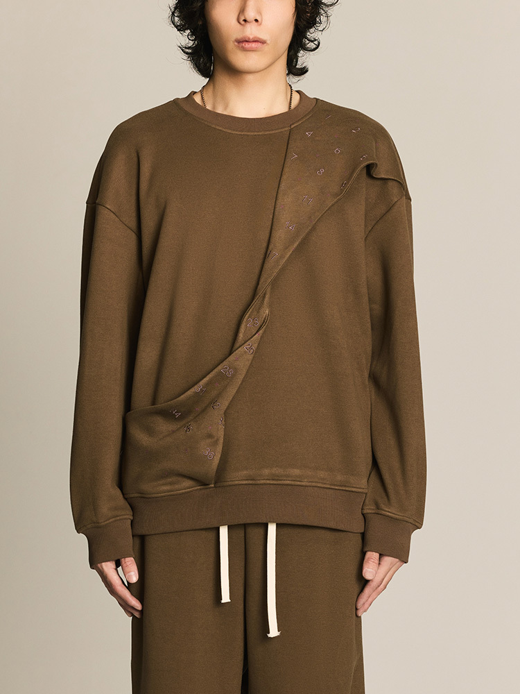 Khaki Table Mark Embroidery Sweatshirt