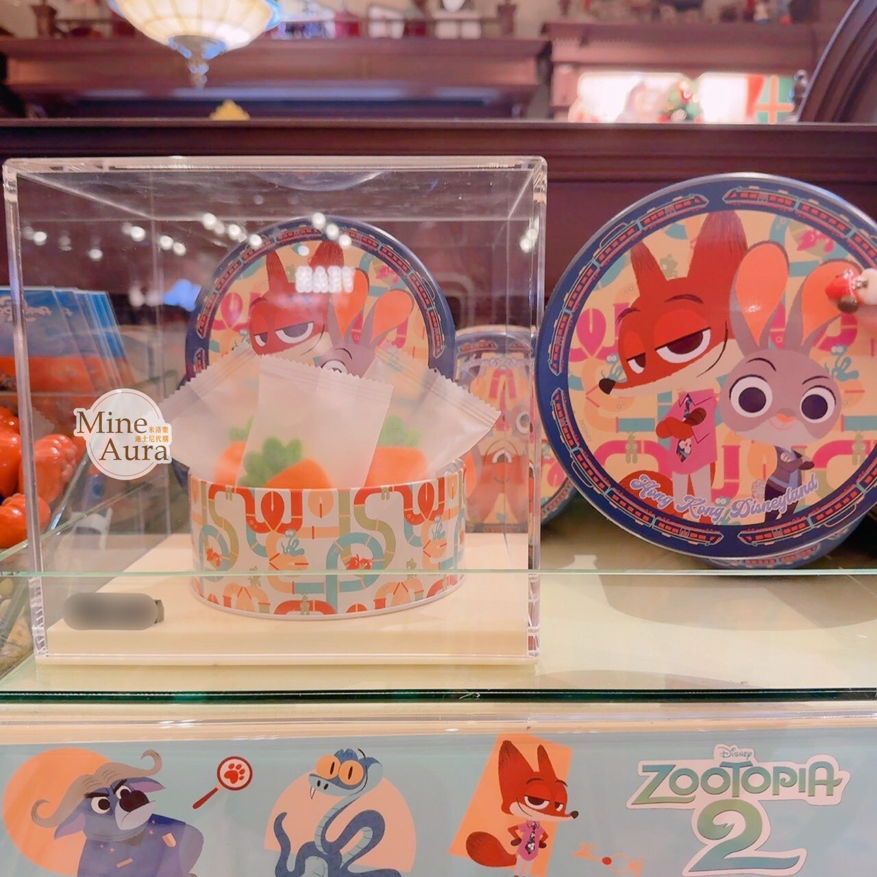 哈茱蒂 Judy 兔 胡尼克 Nick 狐狸 圖案 曲奇餅 餅乾 造型 圓形鐵盒 動物方城市 Zootopia -香港迪士尼樂園