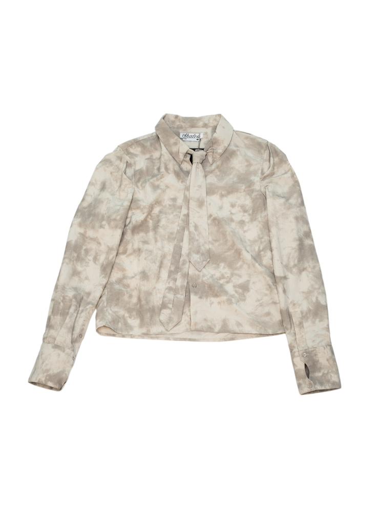 Pleated Tie Shirt White