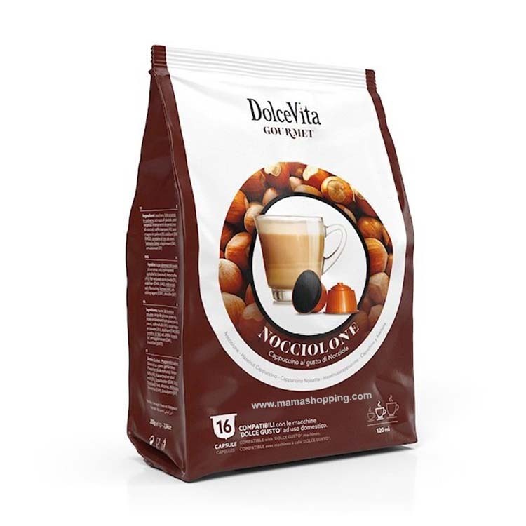 Dolce Vita 榛子風味咖啡膠囊 (16 杯裝) - 兼容 Docle Gusto