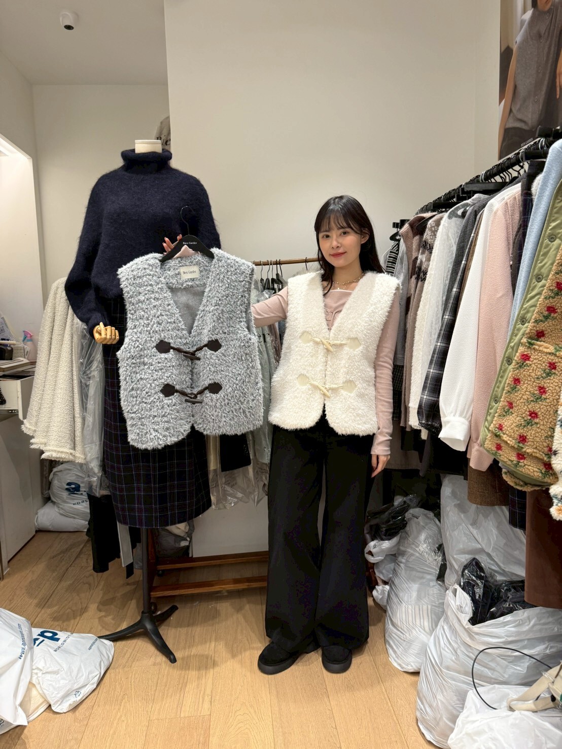 BG5308 V領可愛背心外套