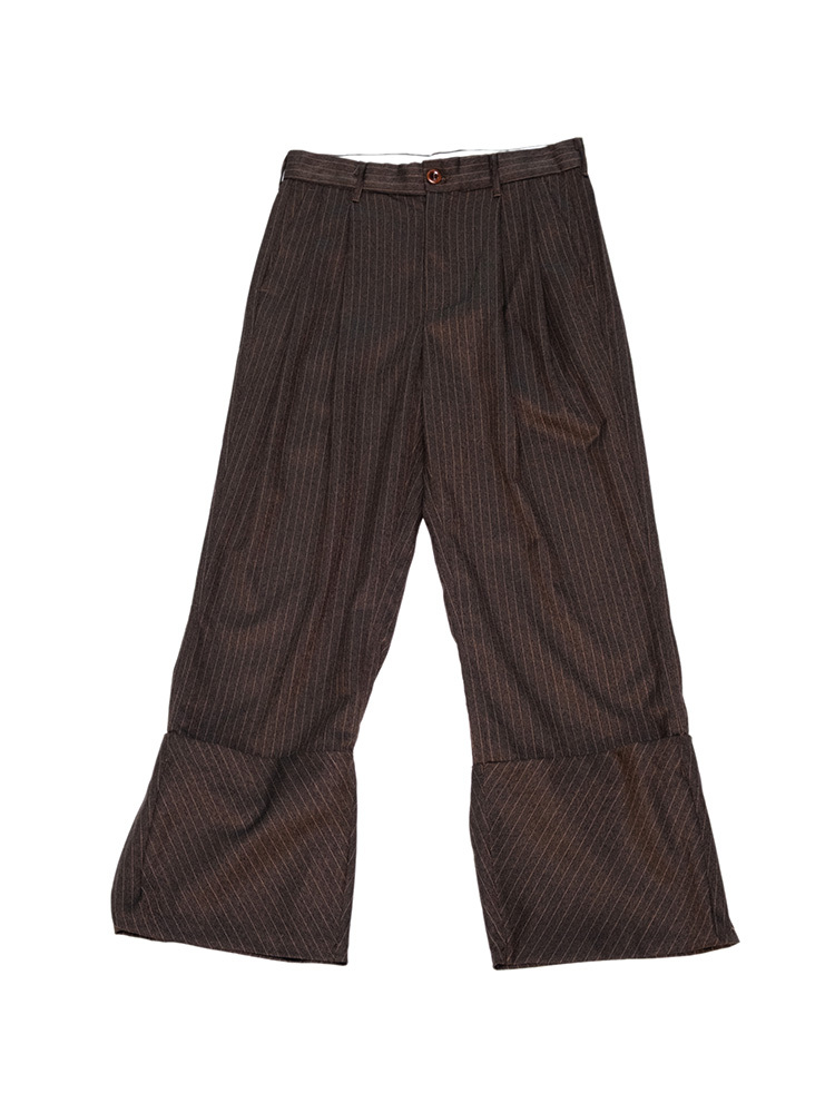 Folded Pleat Trousers Brown