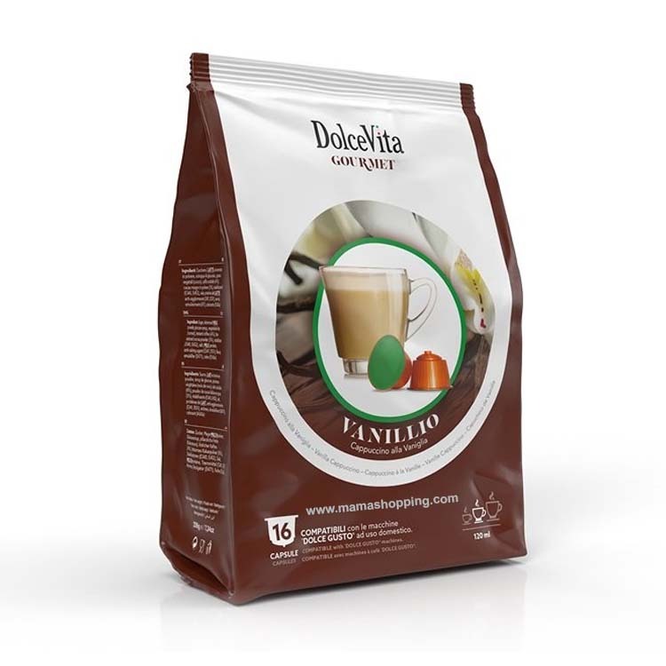 Dolce Vita 雲尼拿風味咖啡膠囊 (16 杯裝) - 兼容 Docle Gusto