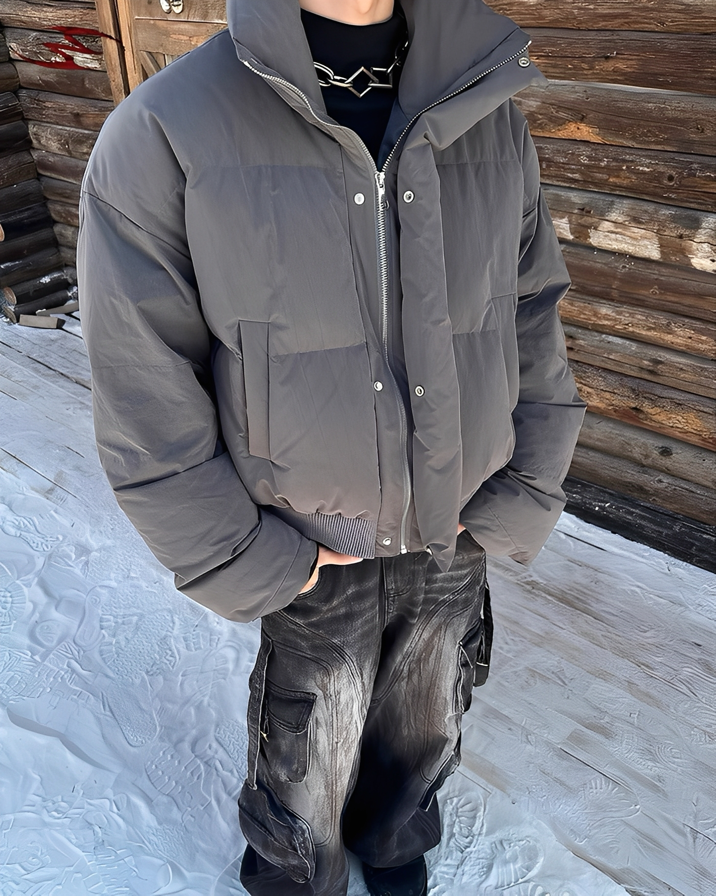 Cleanfit boxy 保暖 高領 男女 外套