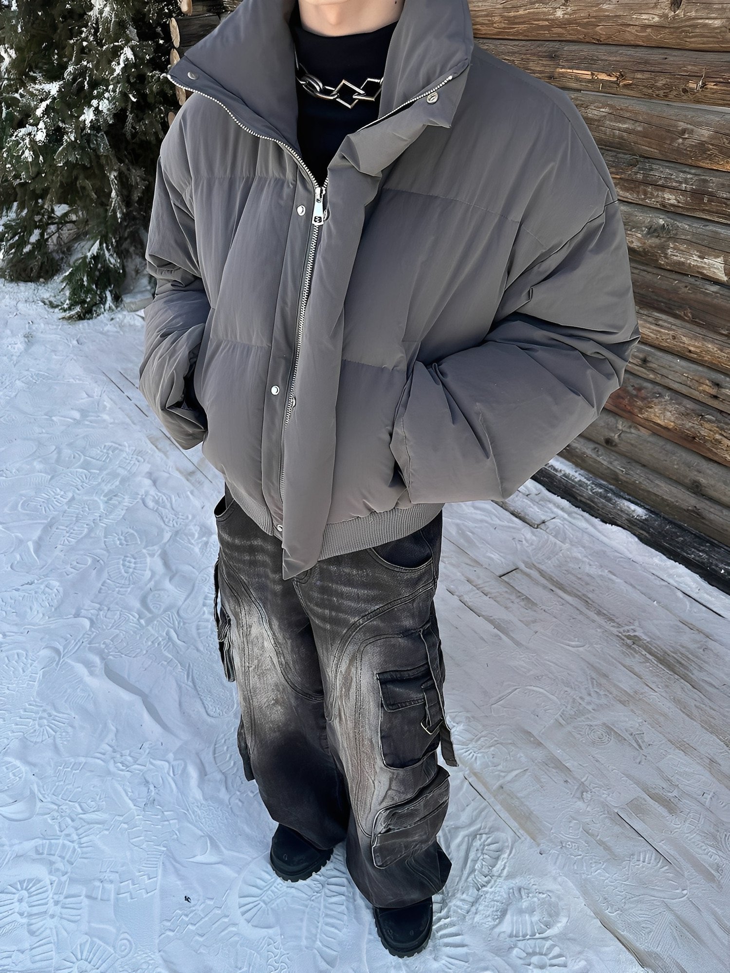 Cleanfit boxy 保暖 高領 男女 外套