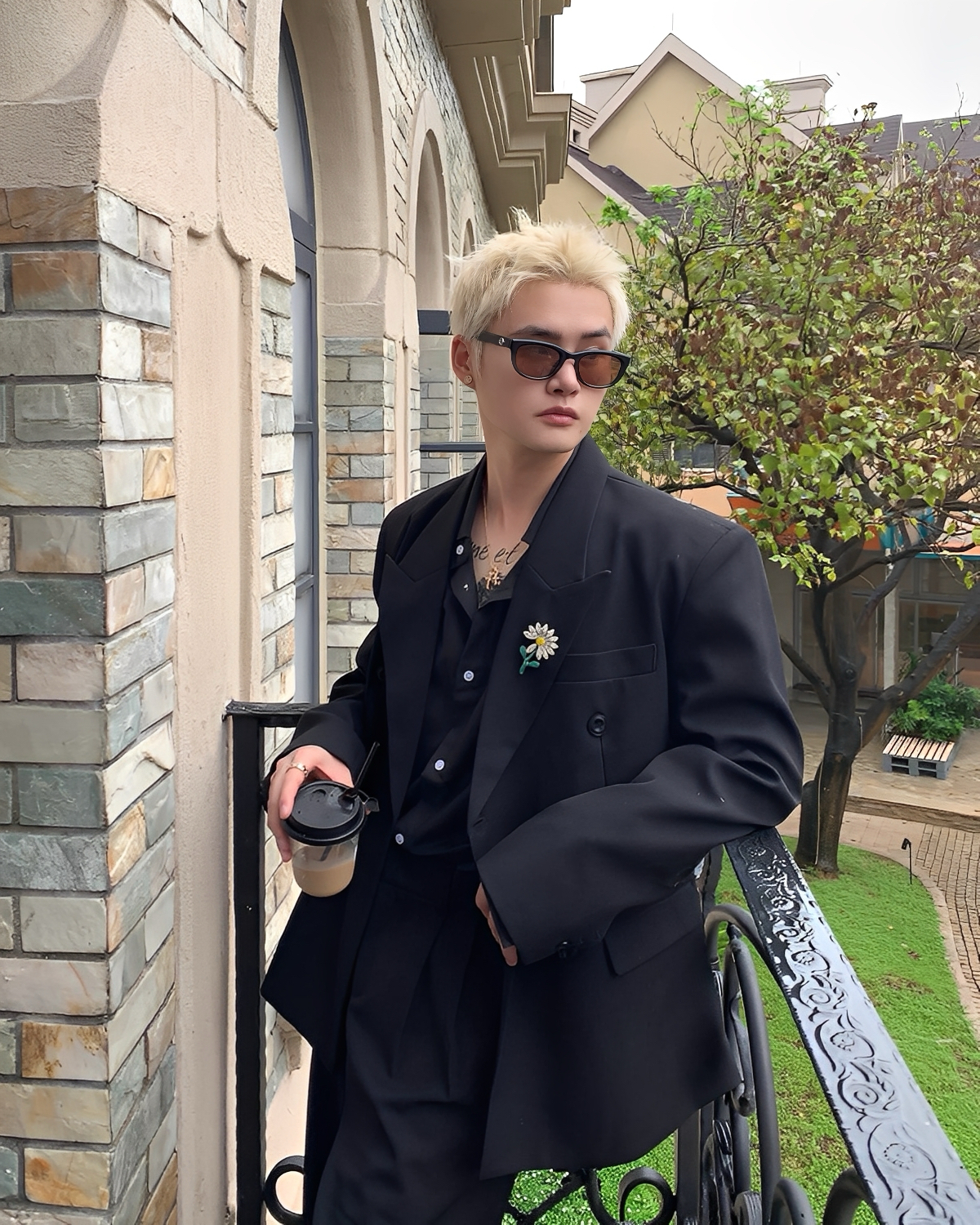 小雛菊 雙排扣 休閒 質感 西裝 外套