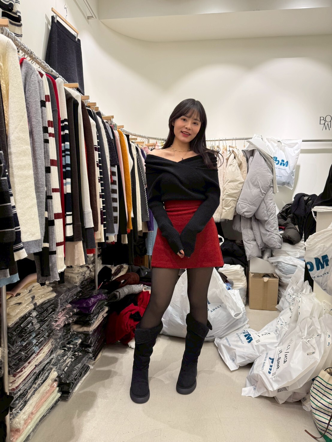 BM5369 高腰刷毛短裙褲