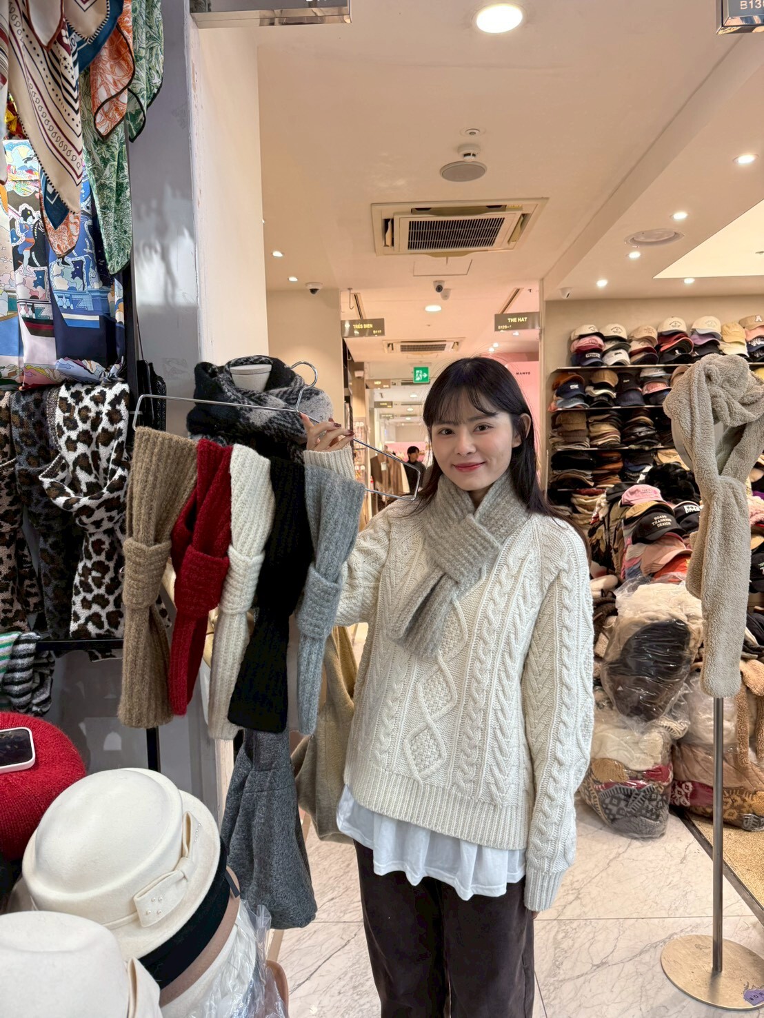 BN5354 直坑紋羊毛針織短圍巾