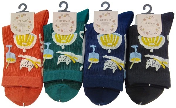 貓咪零食時間圖案短襪