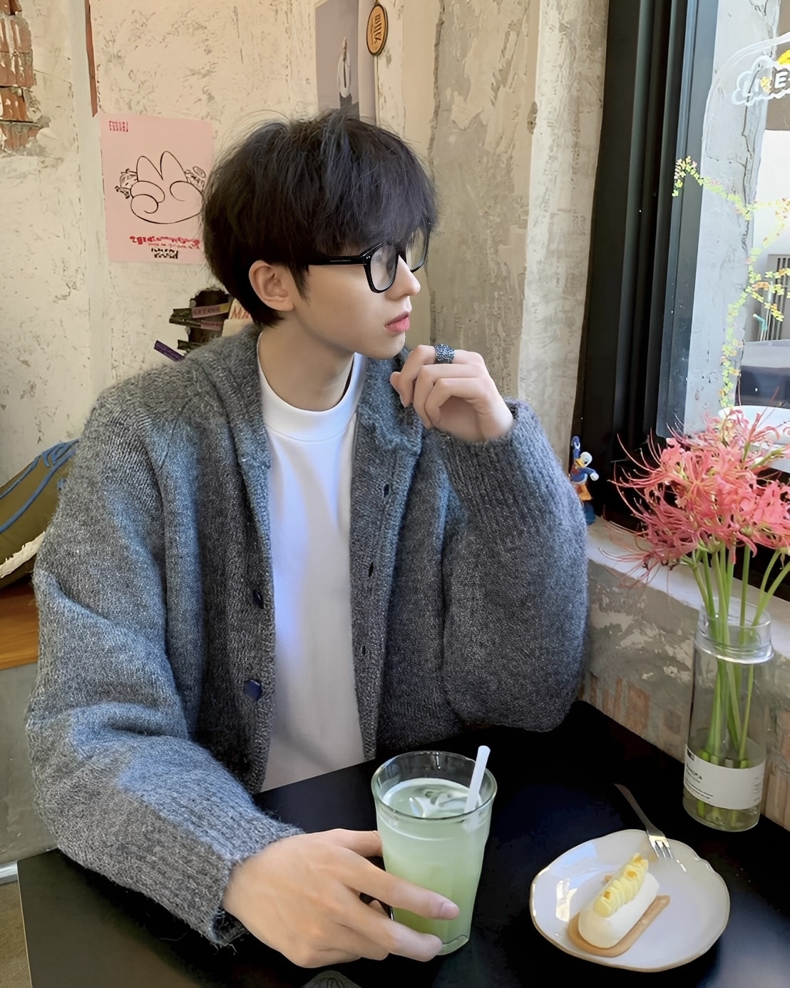 2色 日式 復古 慵懶 連帽 針織 外套