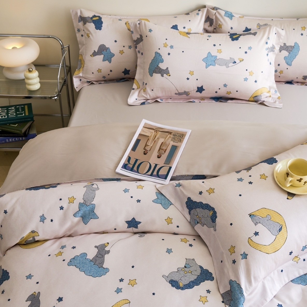 80支天絲+棉 床包兩用被組  | 熊熊 6300