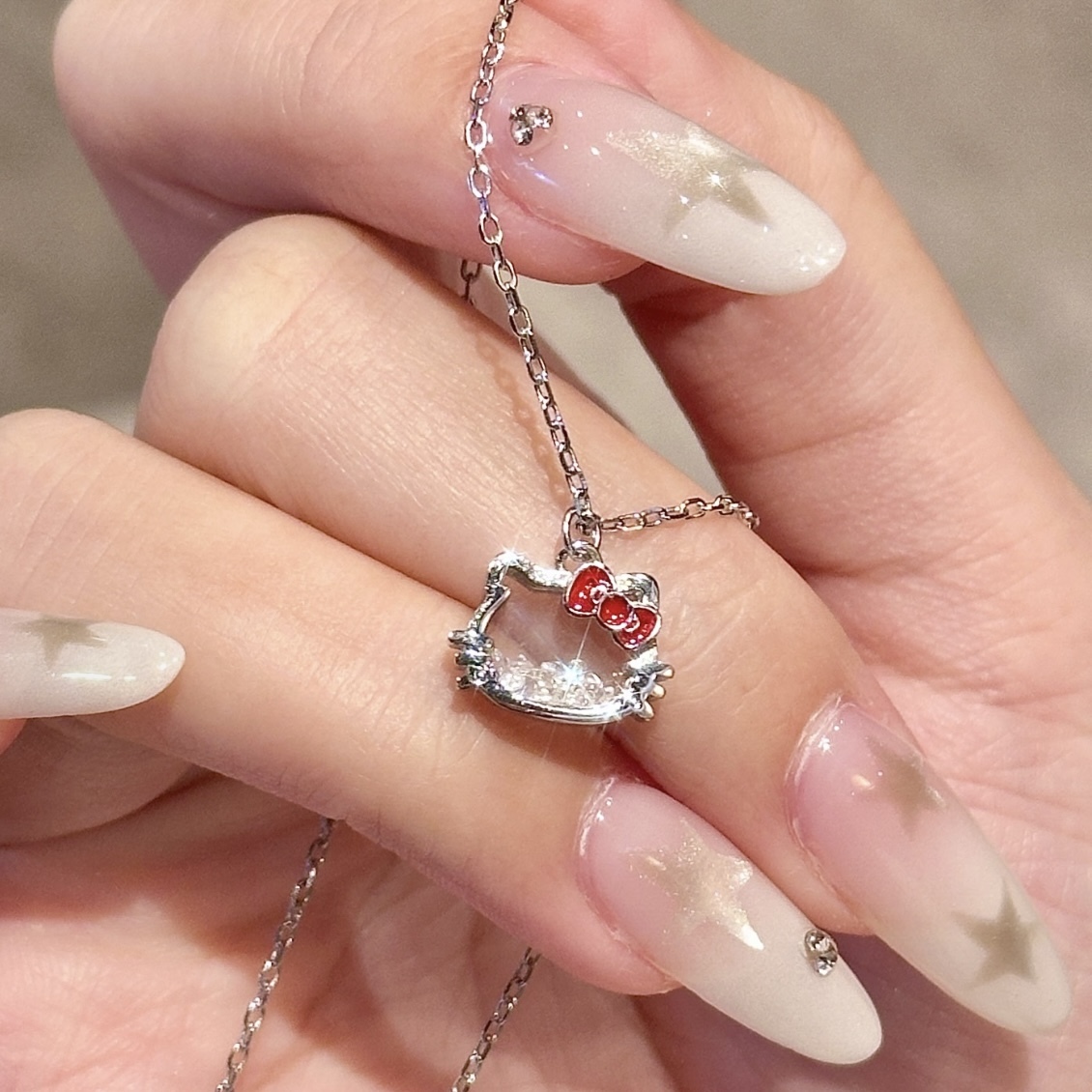 SANRIO 三麗鷗 KITTY 搖搖樂項鍊 精緻項鍊 送禮 禮盒 凱蒂貓造型