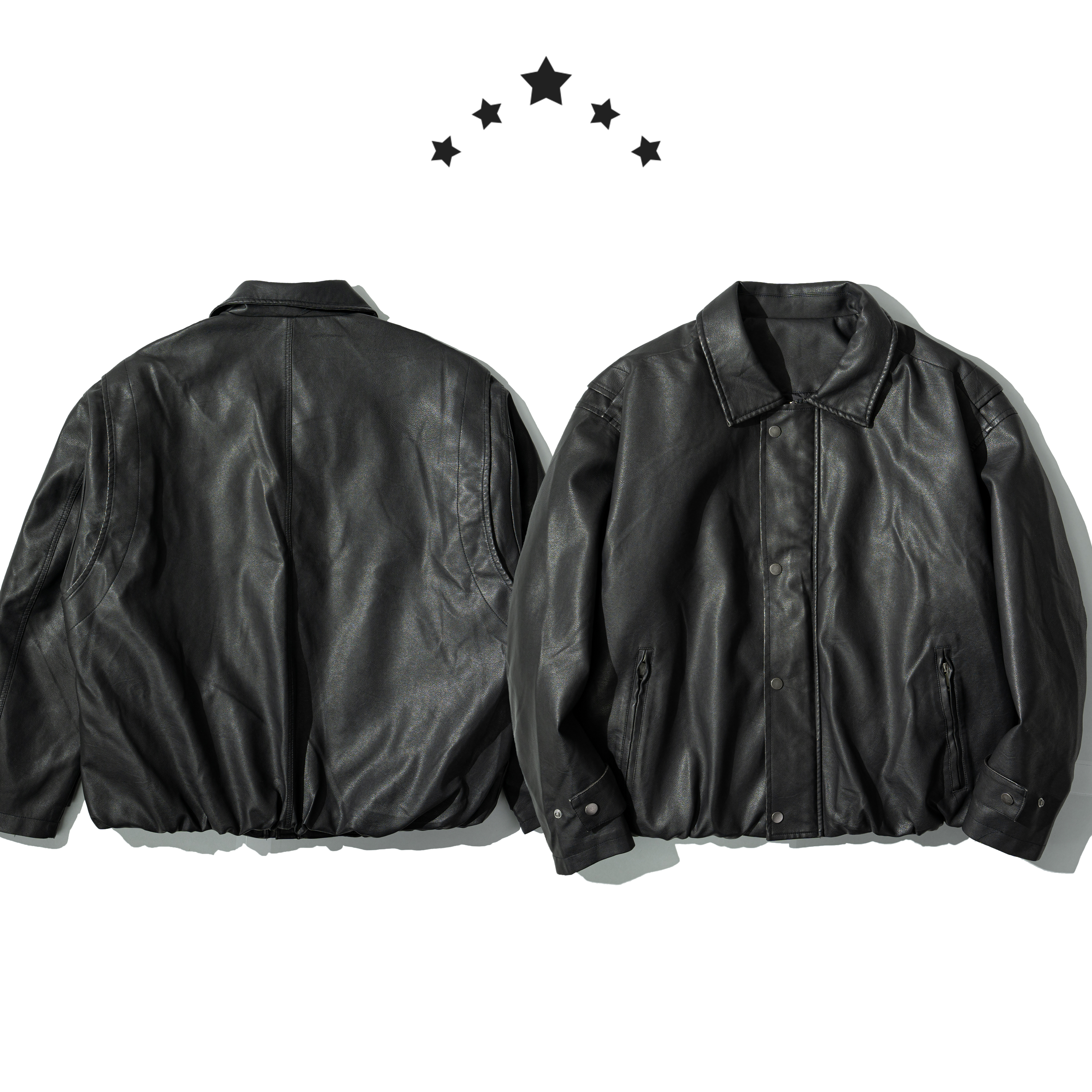 Faux Leather Down Jacket 羽絨填充 皮革外套 [JK122]