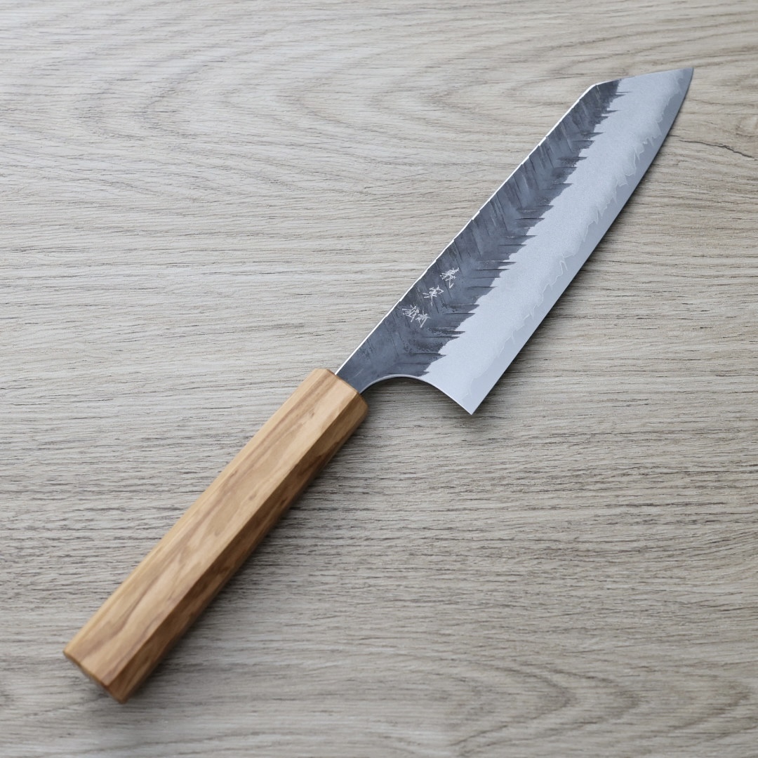 加藤義實 V鎚目 文化 170mm 青紙超級鋼 黑打