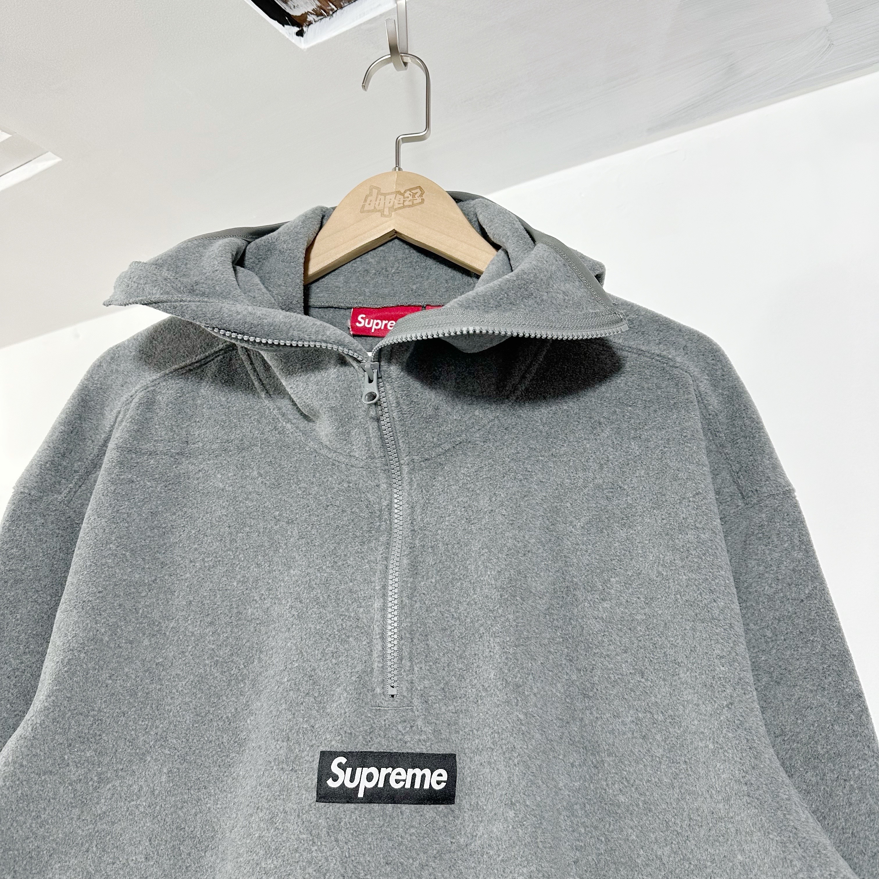 Supreme Polartec® Face Mask Half Zip Hooded Sweatshirt Grey