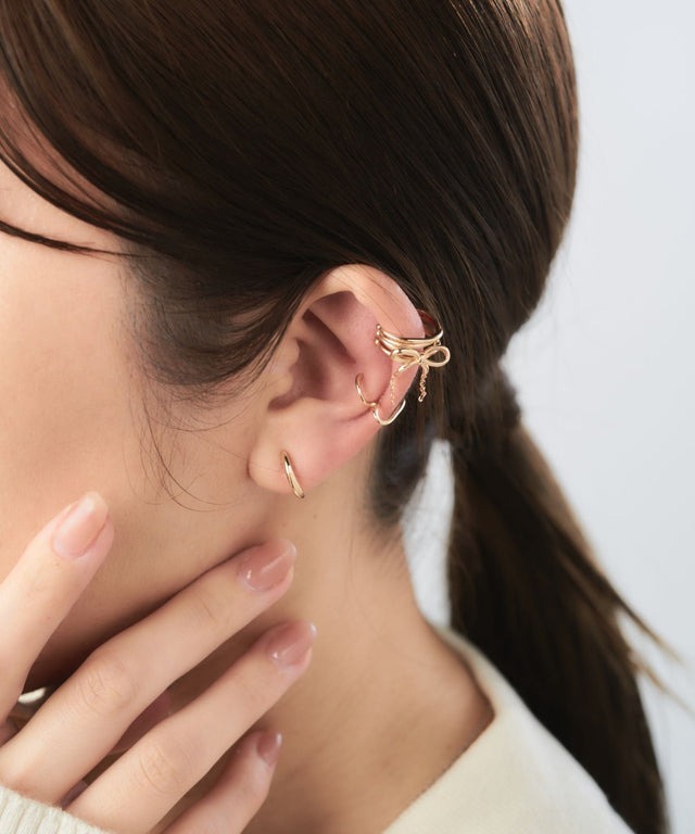 蝴蝶結耳骨夾set