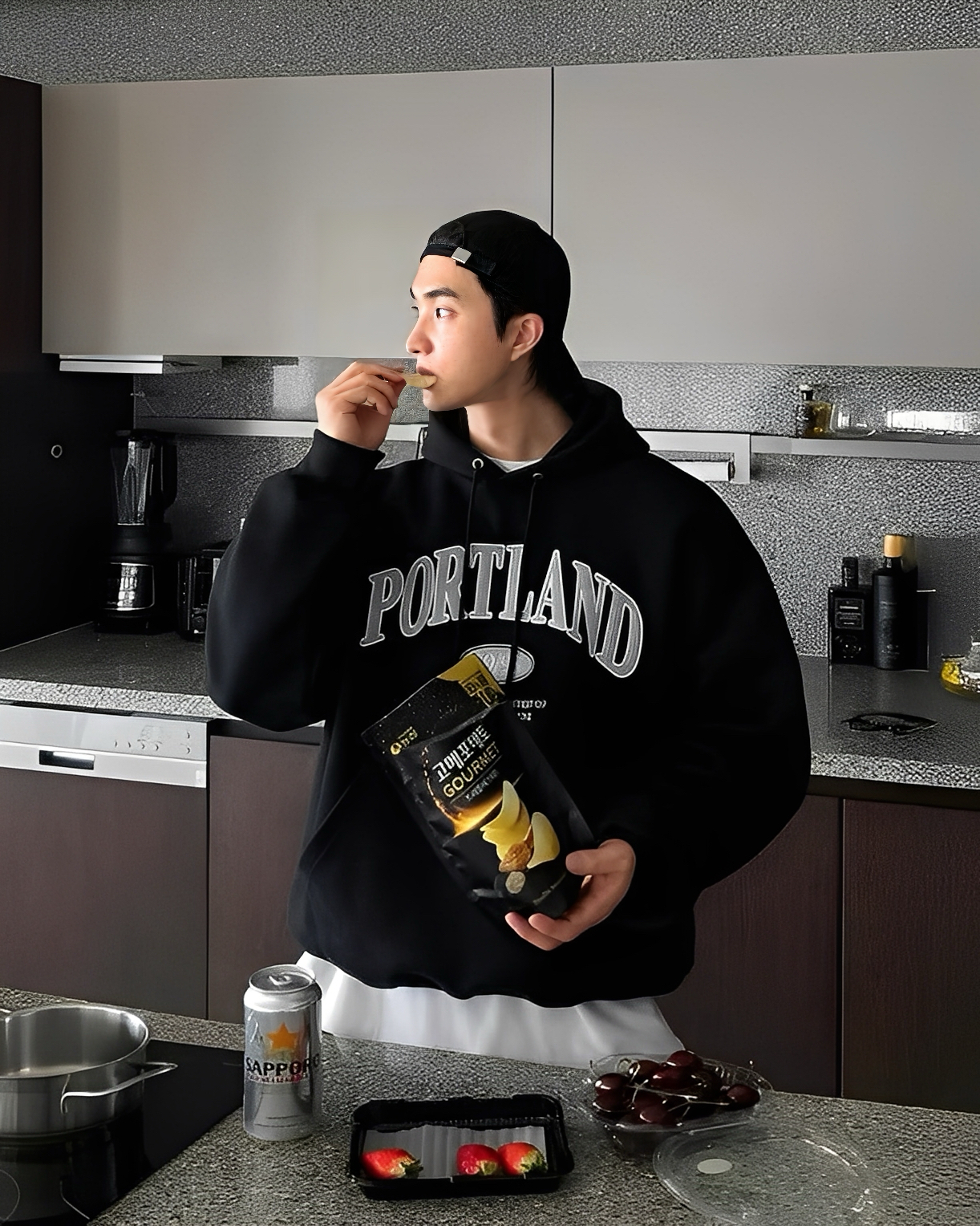 PORTLAND 重磅 刺繡 貼布 設計 連帽 長袖 帽T