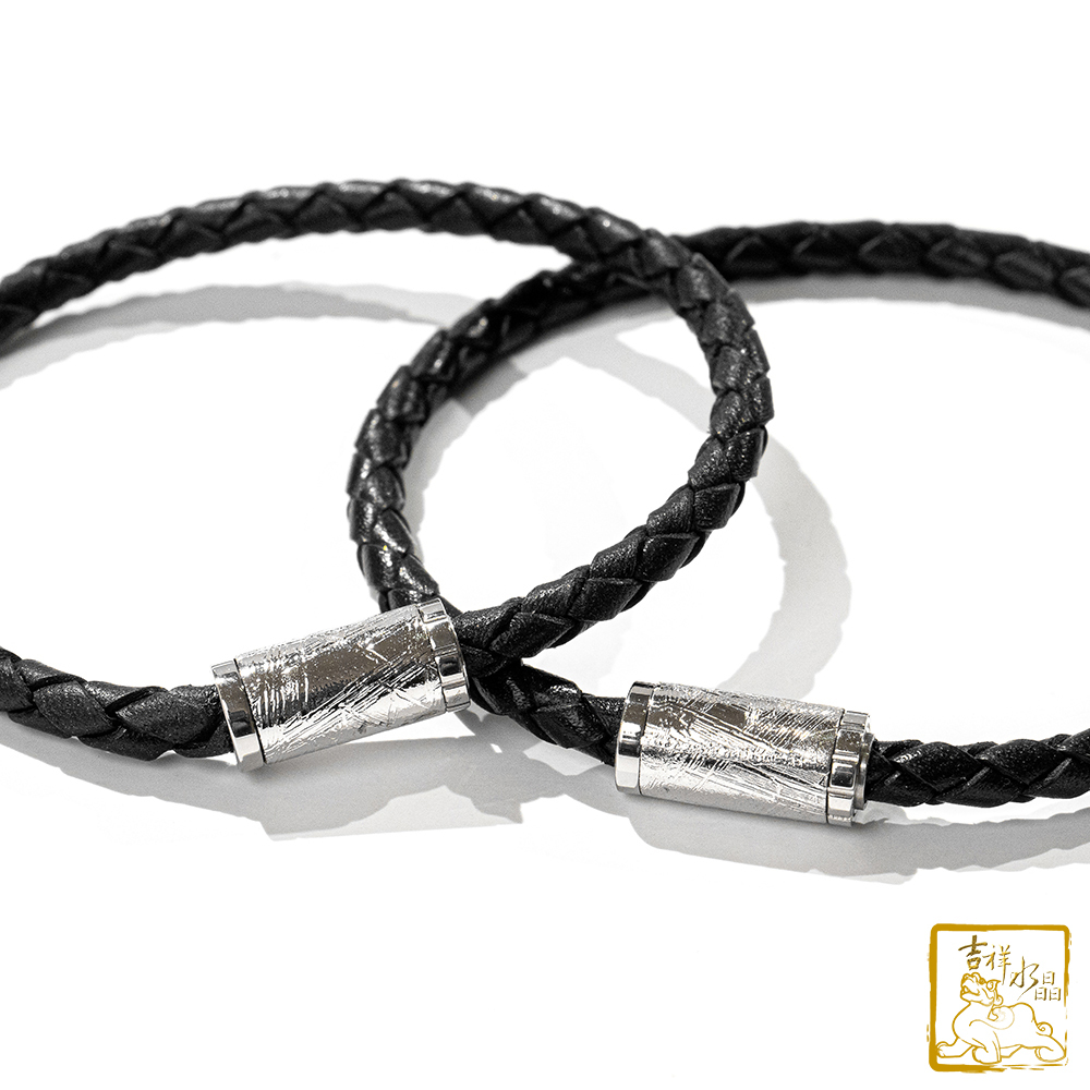 鎳鐵隕石-天鐵隕石皮繩手鍊 避邪護身 / 多尺寸可挑