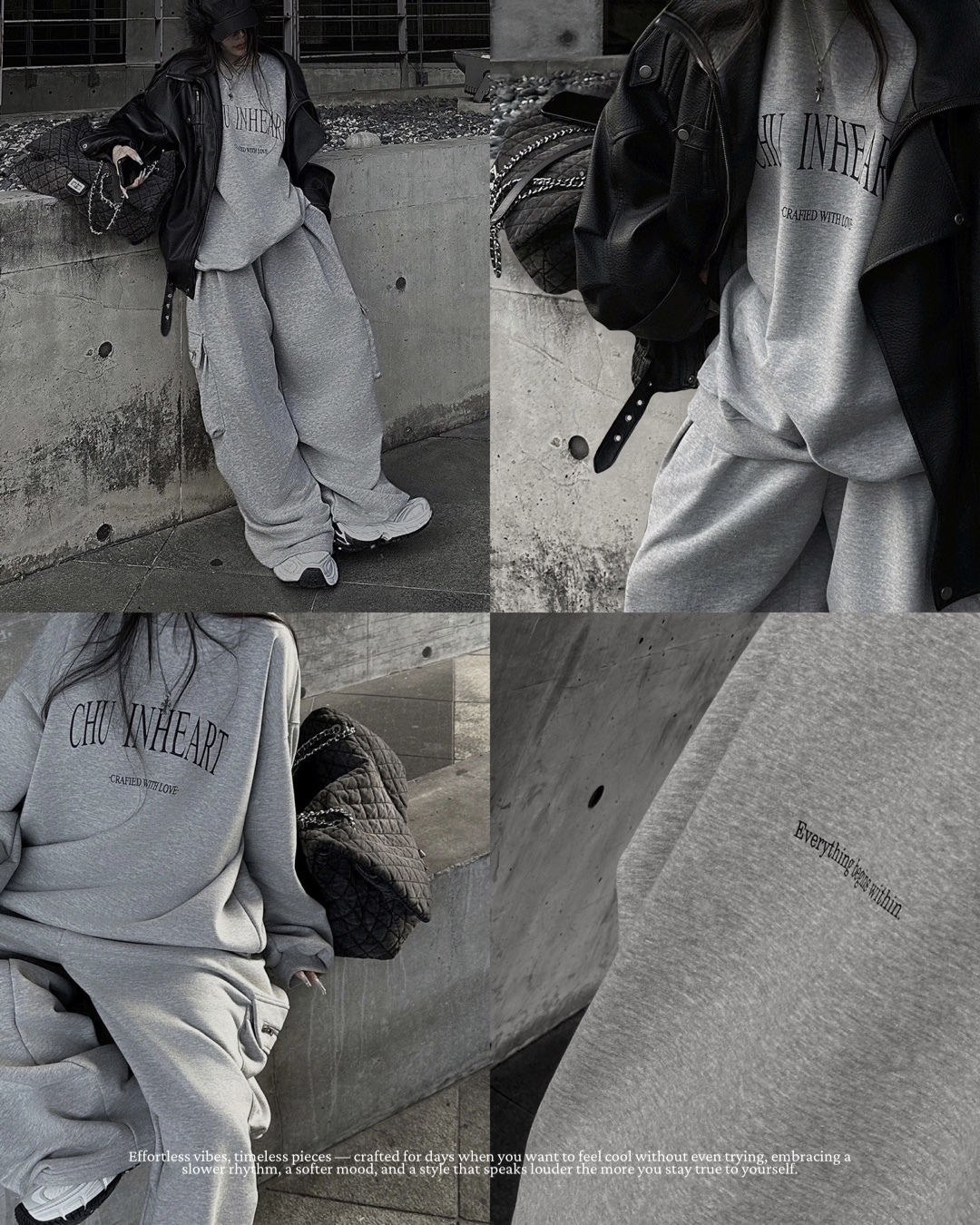 【 𝐂𝐇𝐔-𝐌𝐀𝐃𝐄 】博主慵懶感 兩側有口袋的男友衛衣 （無刷毛實穿版）