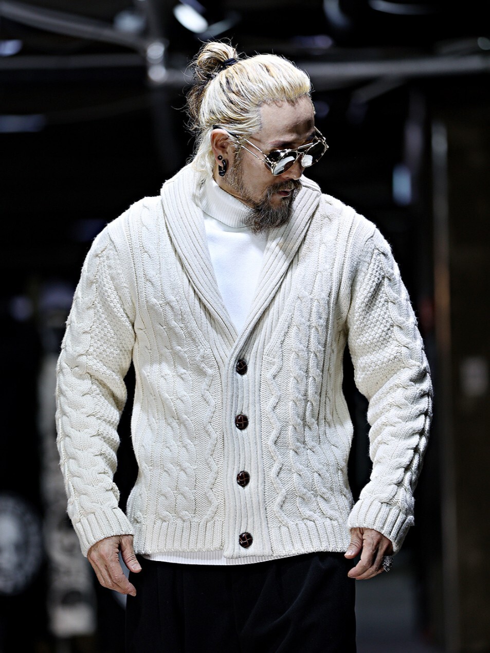 Barnett 羊絨披肩領羊毛針織外套