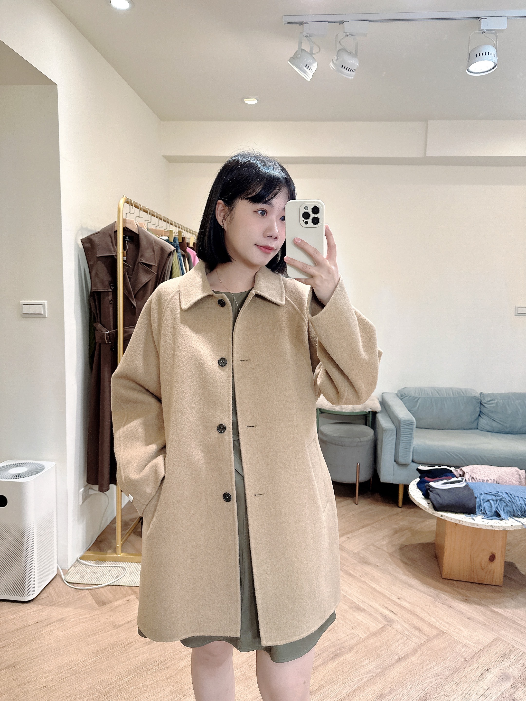 手工羊毛中長版外套