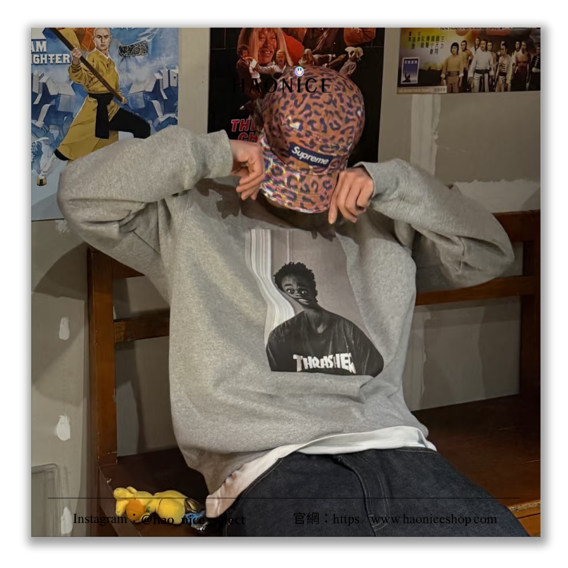 【HAO NICE】潮到不行🤩Supreme x Thrasher 聯名🇺🇸滑板明星人像印花 長袖 長T 大學T