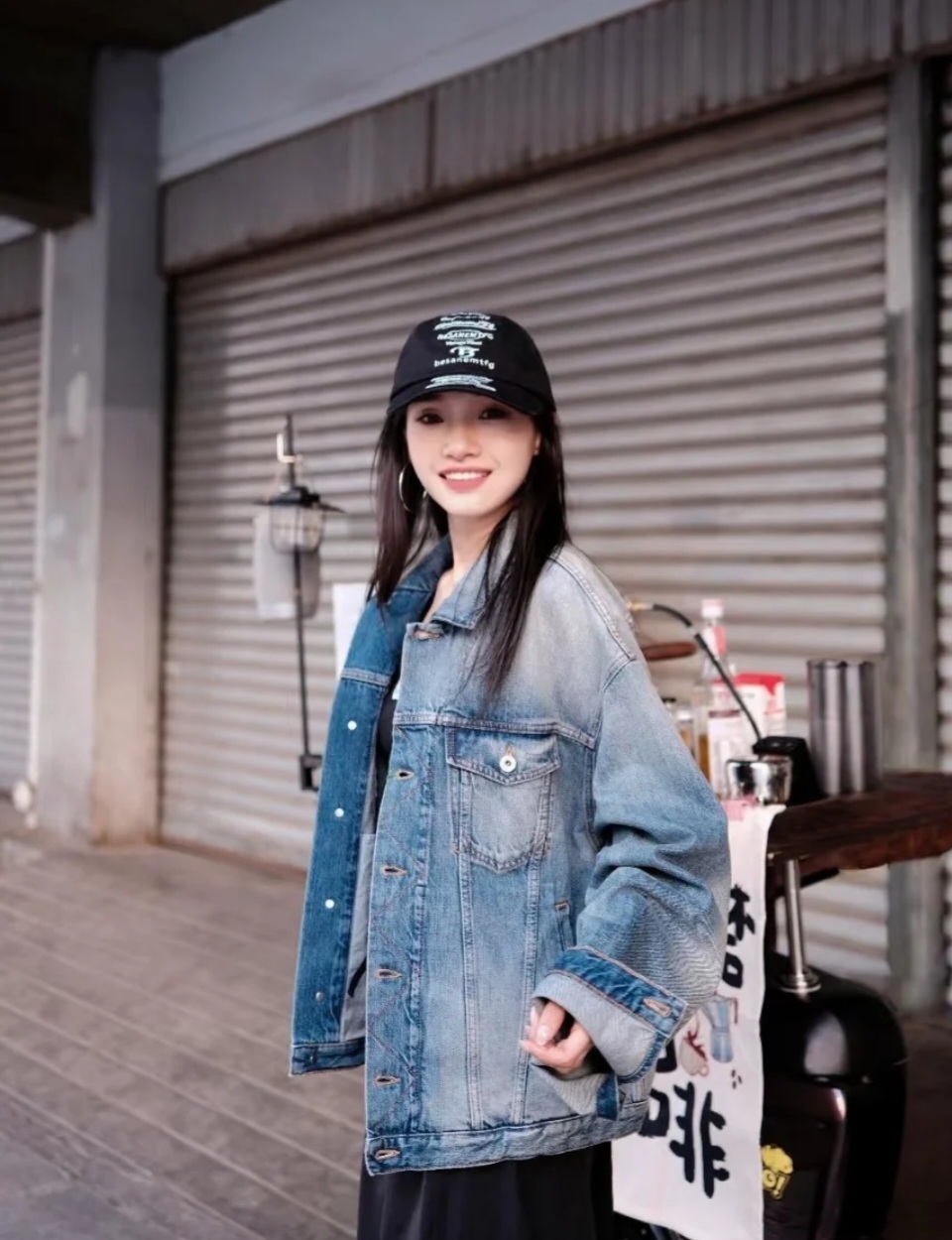 KENZO 海棠花系列 洗水牛仔外套