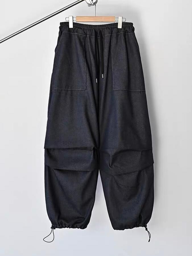 淨色可束腳工裝鬆身褲 P3222