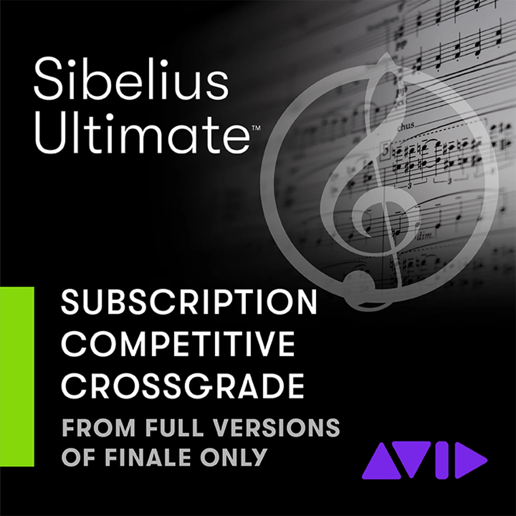 Avid Sibelius Ultimate 一年訂閱 - Finale 用戶專屬轉換方案｜記譜軟體 (含1年升級與支援)
