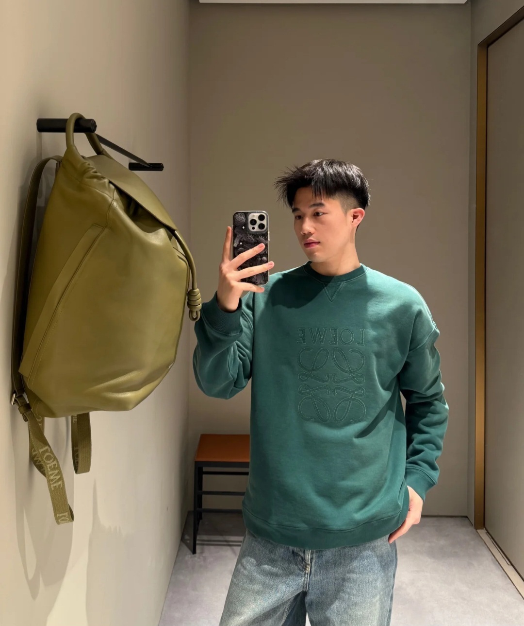 LOEWE 綠色 LOGO 衞衣