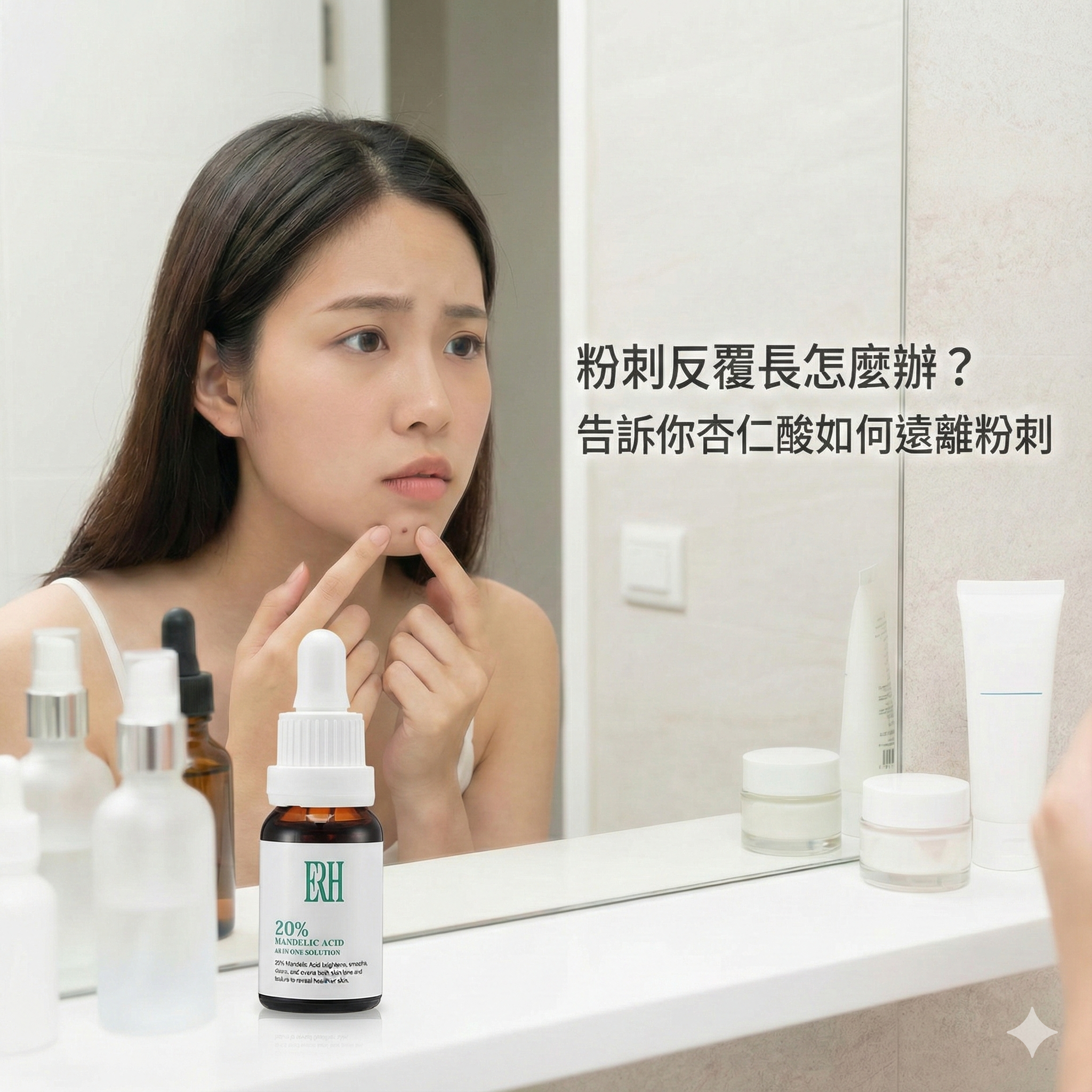 粉刺反覆怎麼辦？3 個真實使用者案例，看看杏仁酸如何讓粉刺不再來｜ERH 因艾希