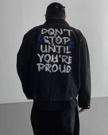 英文字反領拉鍊外套 JK2536