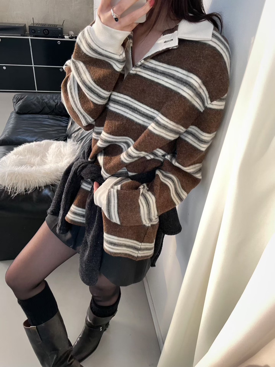開釦美拉德條紋POLO衫