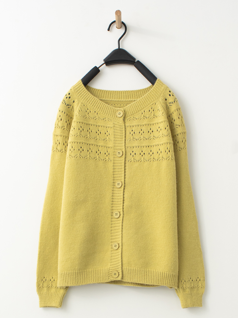 緹花圓領針織外套