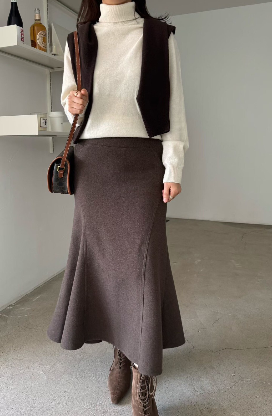 魚尾羊毛長裙