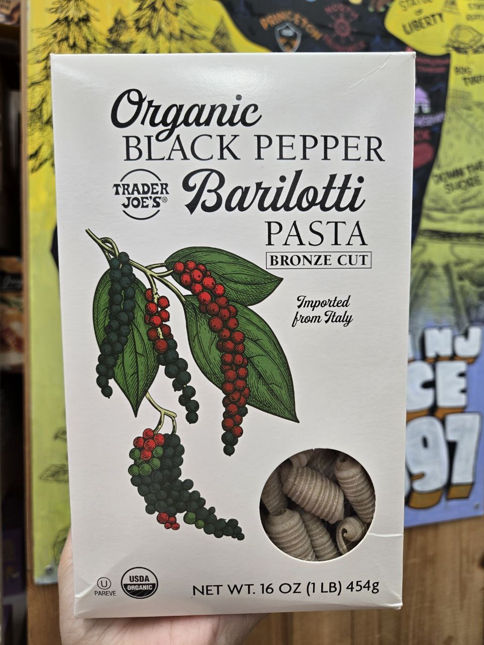 [U] CW TRADER JOE'S ORGANIC BLACK PEPPER BARILOTI PASTA, BRONZE CUT, 00804363 (UCW101)