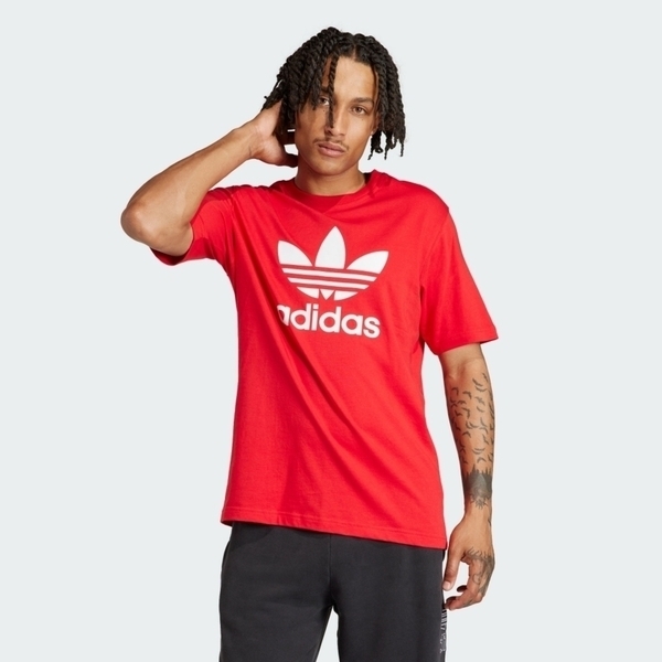 Adidas Trefoil T-Shirt IR8009 男 短袖 上衣 T恤 經典 三葉草 棉質 舒適 紅
