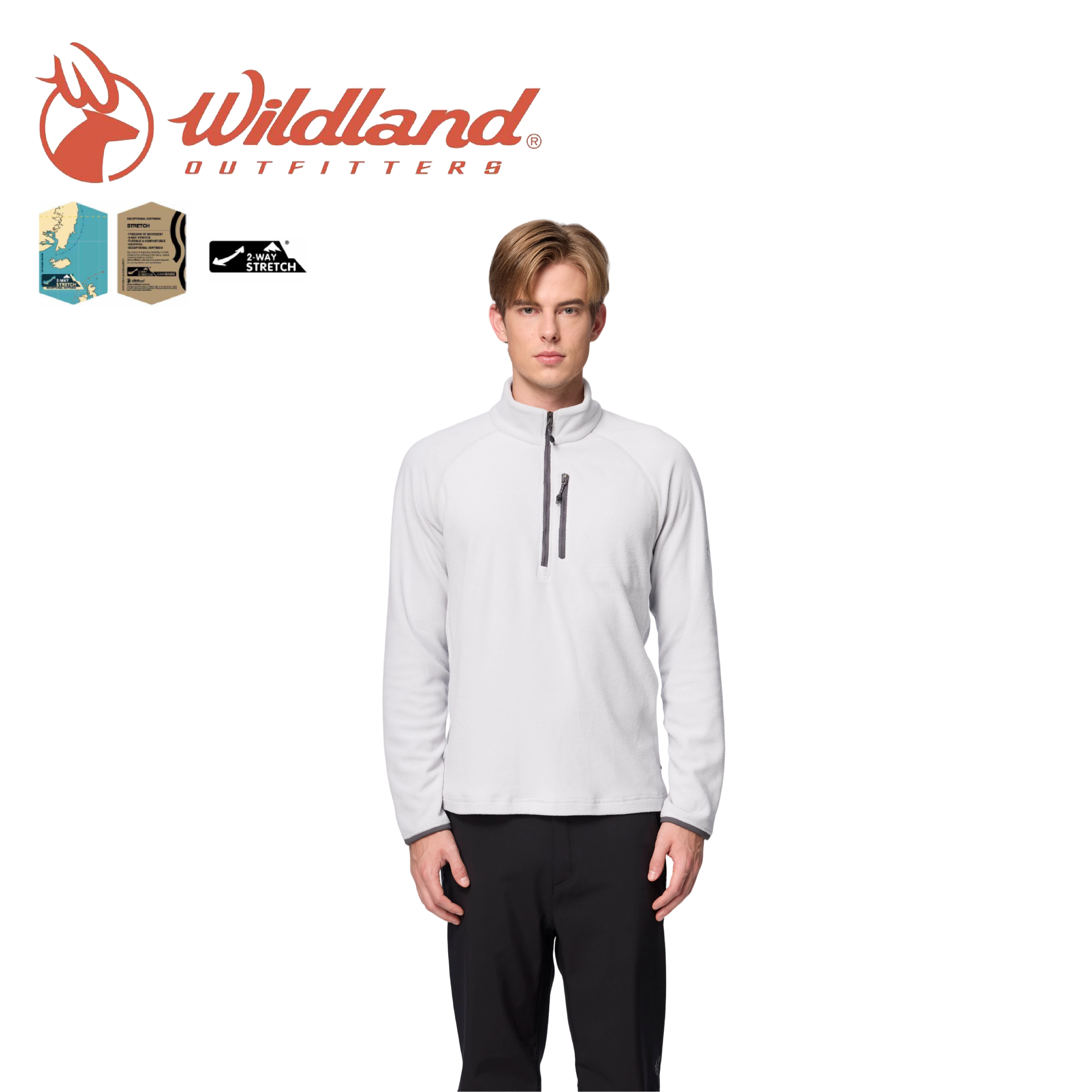 Wildland 荒野 彈性雙刷PILE保暖衣 男款(2色) 01WB32502