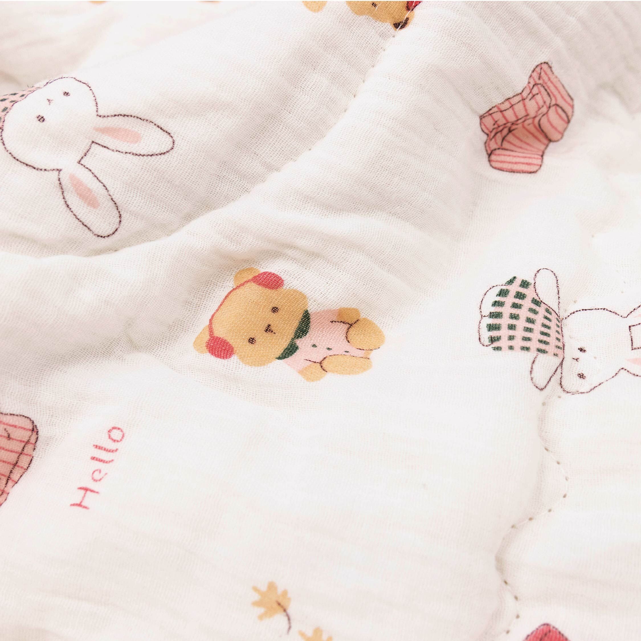 【JS0379】日常兔兔鋪棉魔粒毯(大)