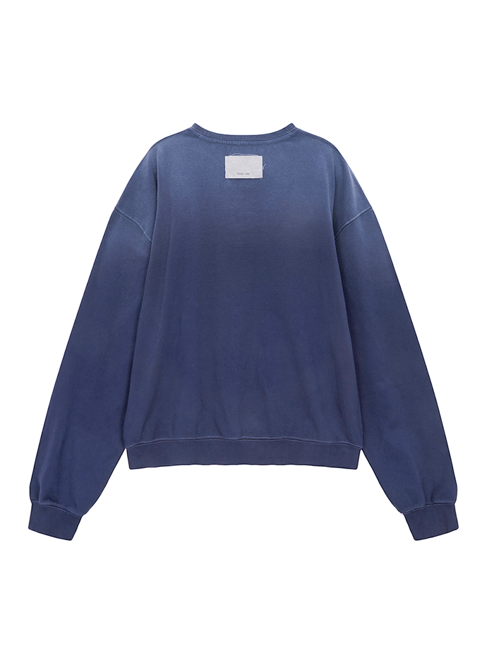 刺繡小屋水洗大學T 藍色