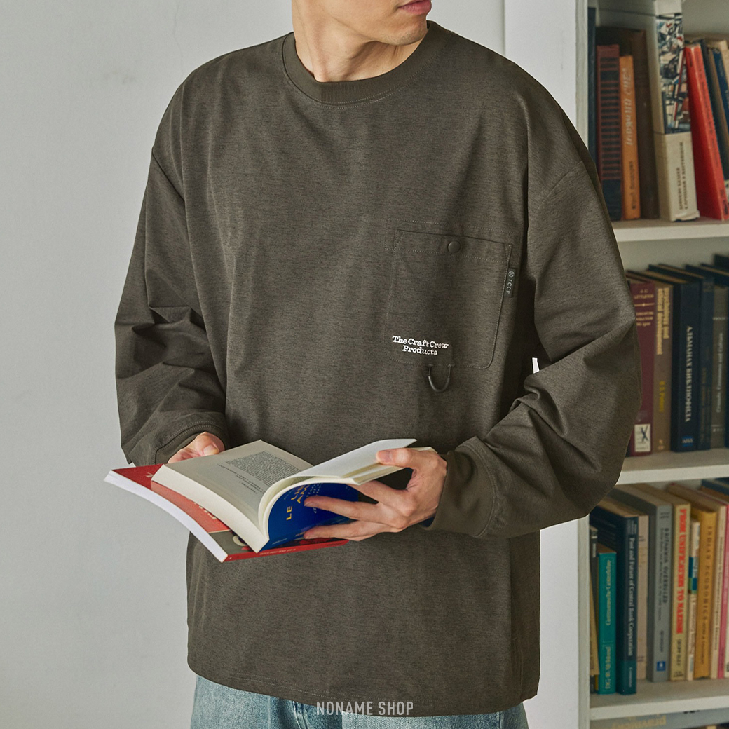 THE CRAFT CREW PRODUCTS 多功能 科技布料 抽繩 圓領 口袋 長袖 五色 (男/女款)