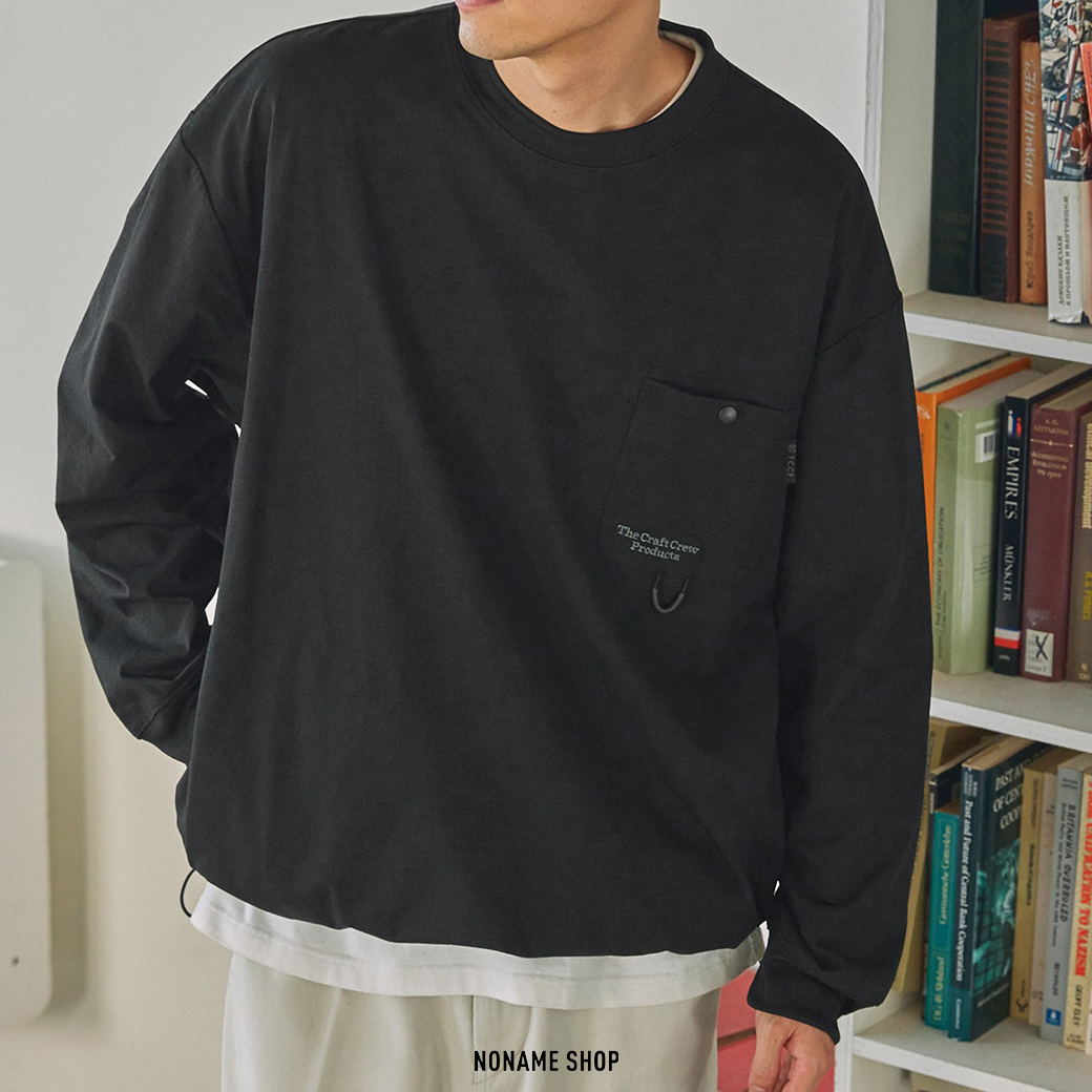 THE CRAFT CREW PRODUCTS 多功能 科技布料 抽繩 圓領 口袋 長袖 五色 (男/女款)